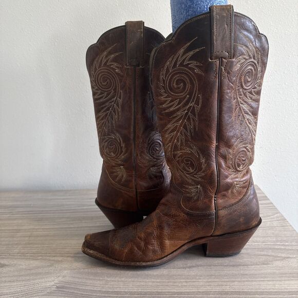 Justin L4332 Women’s Size 10 B Western Cowboy Damiana Leather Snipped Toe Boots - Picture 8 of 13